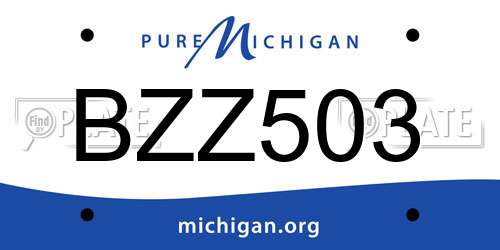 BZZ503 Michigan License Plate