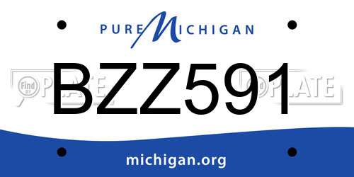 BZZ591 Michigan License Plate