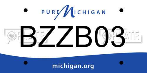 BZZB03 Michigan License Plate