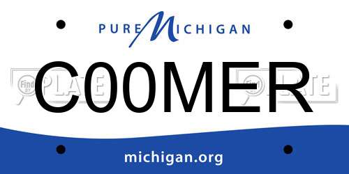 C00MER Michigan License Plate