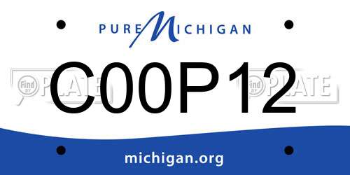 C00P12 Michigan License Plate