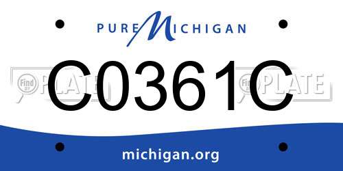 C0361C Michigan License Plate