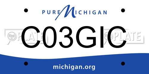 C03GIC Michigan License Plate