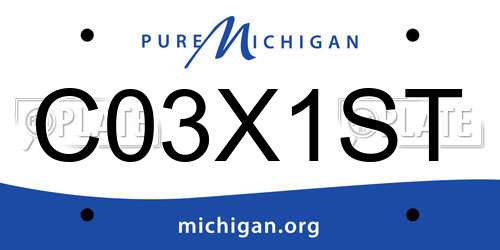C03X1ST Michigan License Plate