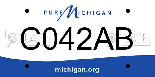 C042AB Michigan License Plate
