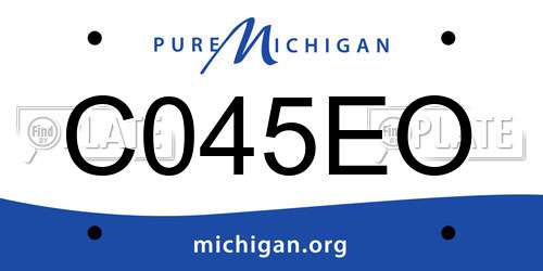 C045EO Michigan License Plate