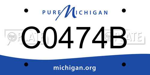 C0474B Michigan License Plate