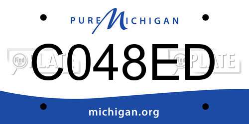 C048ED Michigan License Plate