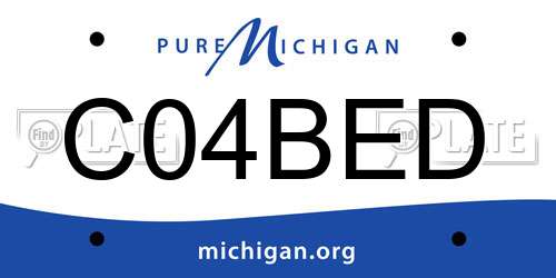 C04BED Michigan License Plate