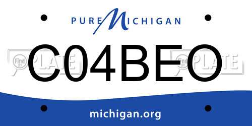 C04BEO Michigan License Plate
