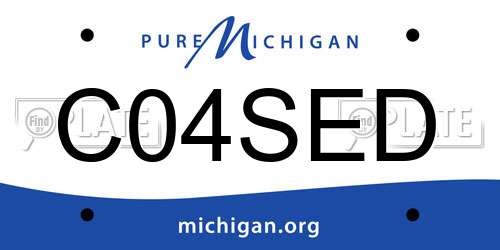 C04SED Michigan License Plate