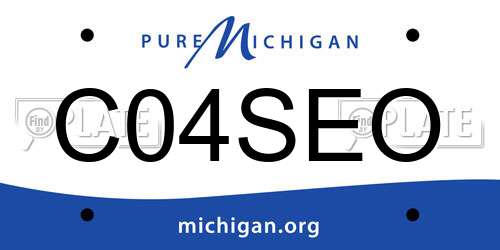 C04SEO Michigan License Plate