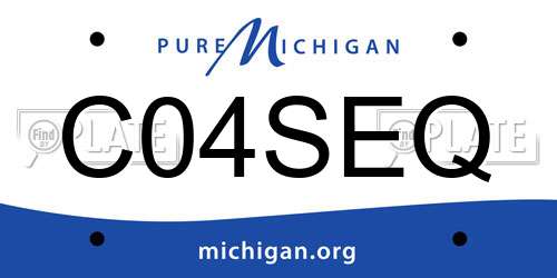 C04SEQ Michigan License Plate