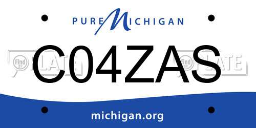 C04ZAS Michigan License Plate