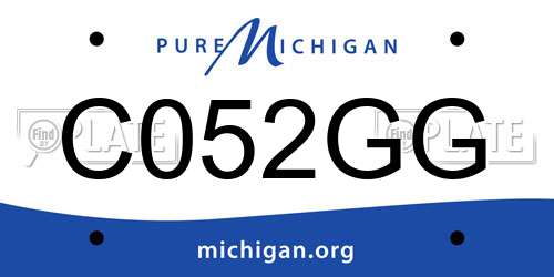 C052GG Michigan License Plate