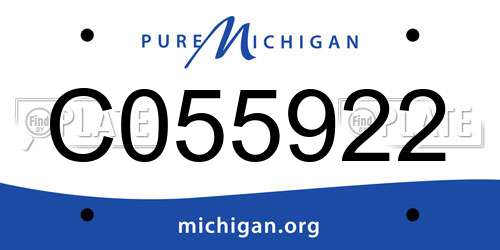 C055922 Michigan License Plate