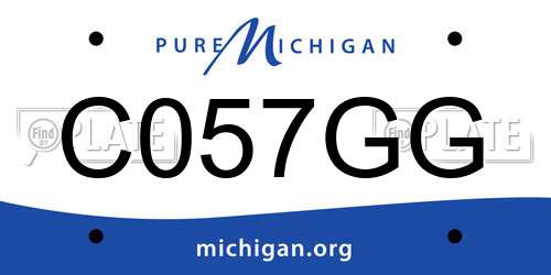 C057GG Michigan License Plate