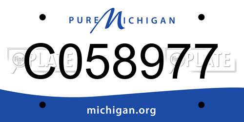 C058977 Michigan License Plate