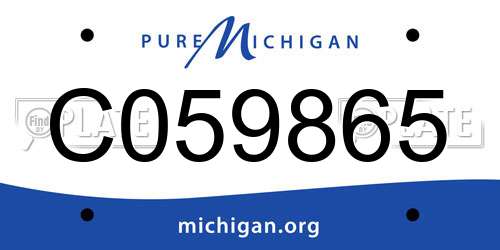 C059865 Michigan License Plate