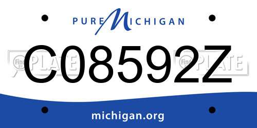 C08592Z Michigan License Plate