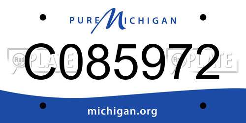 C085972 Michigan License Plate