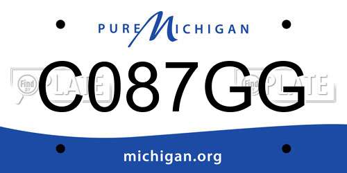 C087GG Michigan License Plate