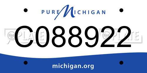 C088922 Michigan License Plate