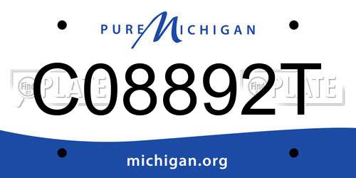 C08892T Michigan License Plate