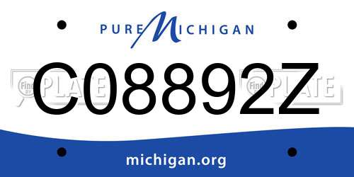 C08892Z Michigan License Plate