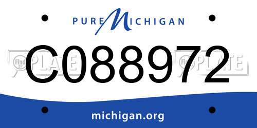 C088972 Michigan License Plate