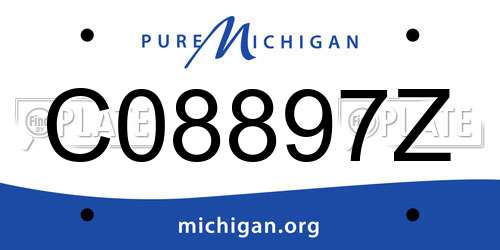 C08897Z Michigan License Plate