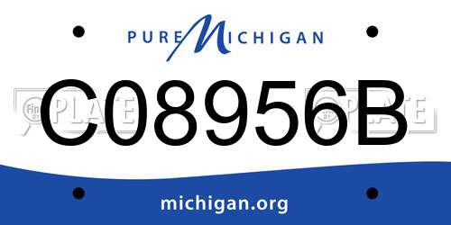 C08956B Michigan License Plate