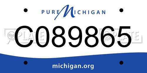 C089865 Michigan License Plate