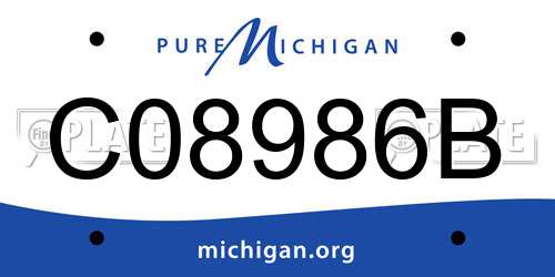 C08986B Michigan License Plate