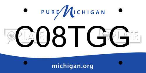 C08TGG Michigan License Plate