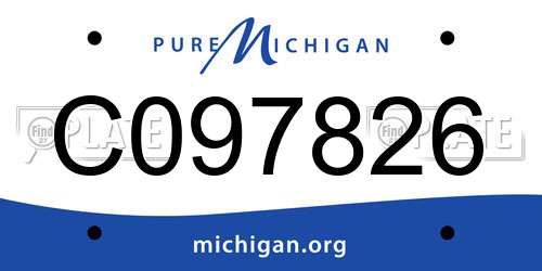 C097826 Michigan License Plate