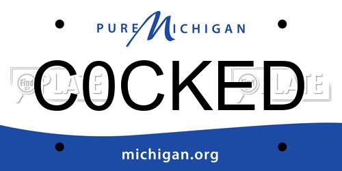 C0CKED Michigan License Plate