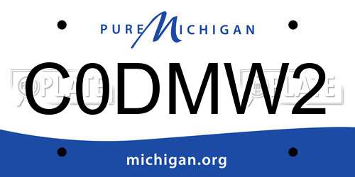 C0DMW2 Michigan License Plate
