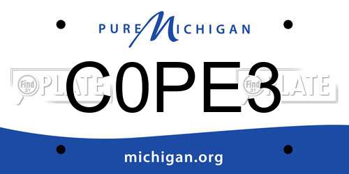 C0PE3 Michigan License Plate
