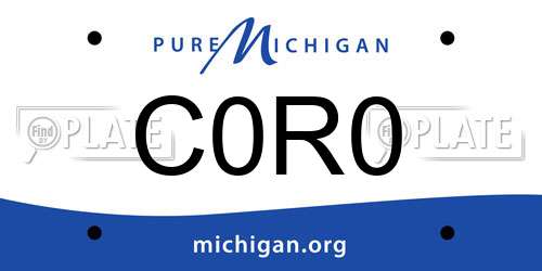 C0R0 Michigan License Plate