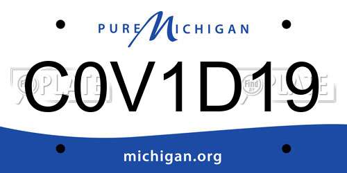 C0V1D19 Michigan License Plate