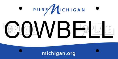 C0WBELL Michigan License Plate