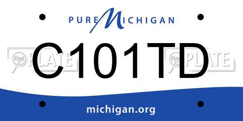 C101TD Michigan License Plate