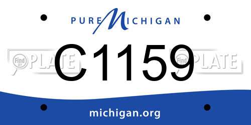 C1159 Michigan License Plate