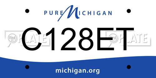 C128ET Michigan License Plate