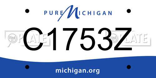 C1753Z Michigan License Plate