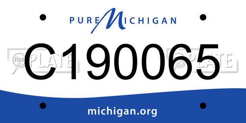 C190065 Michigan License Plate