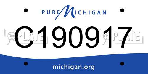 C190917 Michigan License Plate