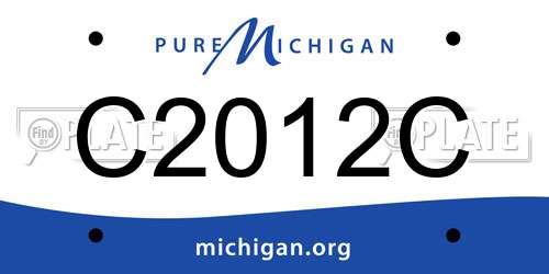 C2012C Michigan License Plate