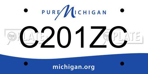 C201ZC Michigan License Plate